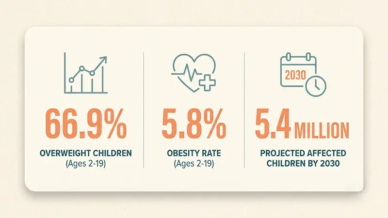 Overweight children in urban Pakistan reflecting the growing childhood obesity crisis
